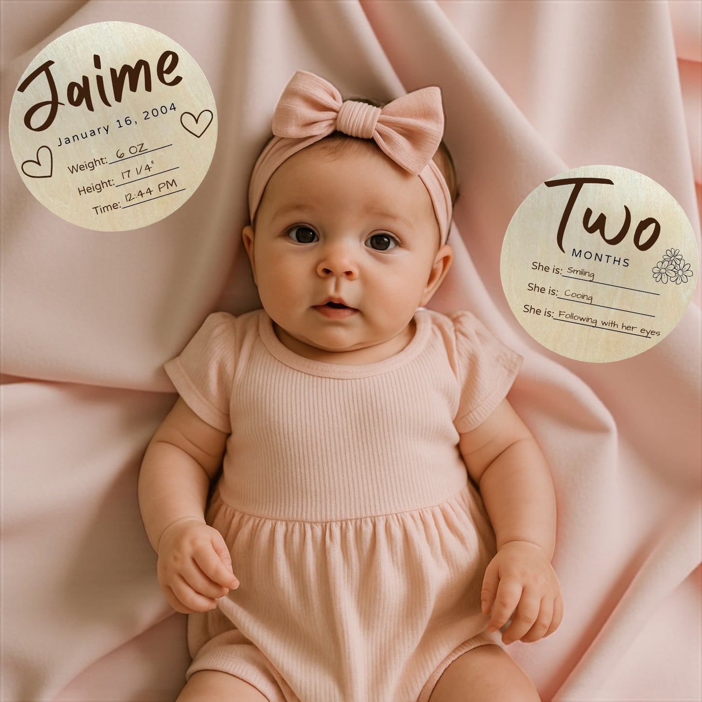 Baby Girl Milestone Keepsake Discs