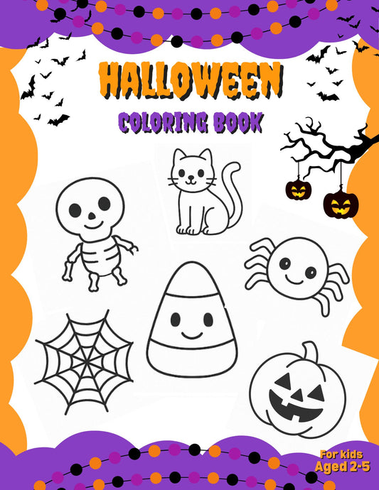 24 Halloween Coloring Pages - Digital Download