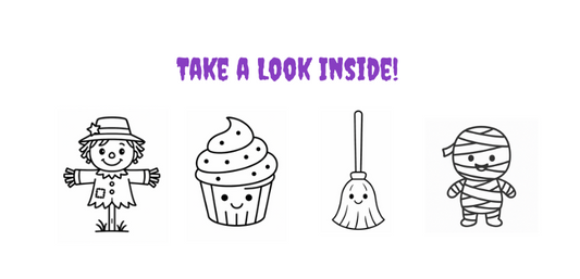 24 Halloween Coloring Pages - Digital Download