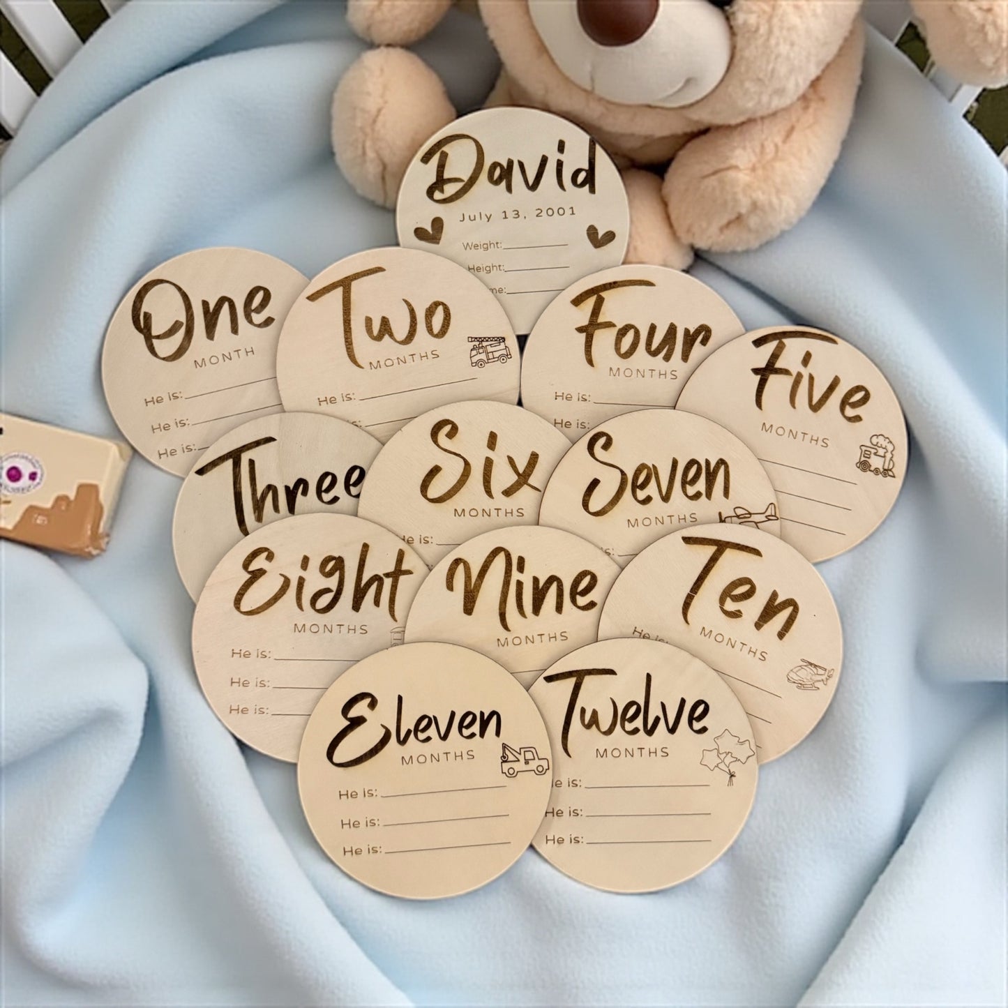 Baby Boy Milestone Keepsake Discs