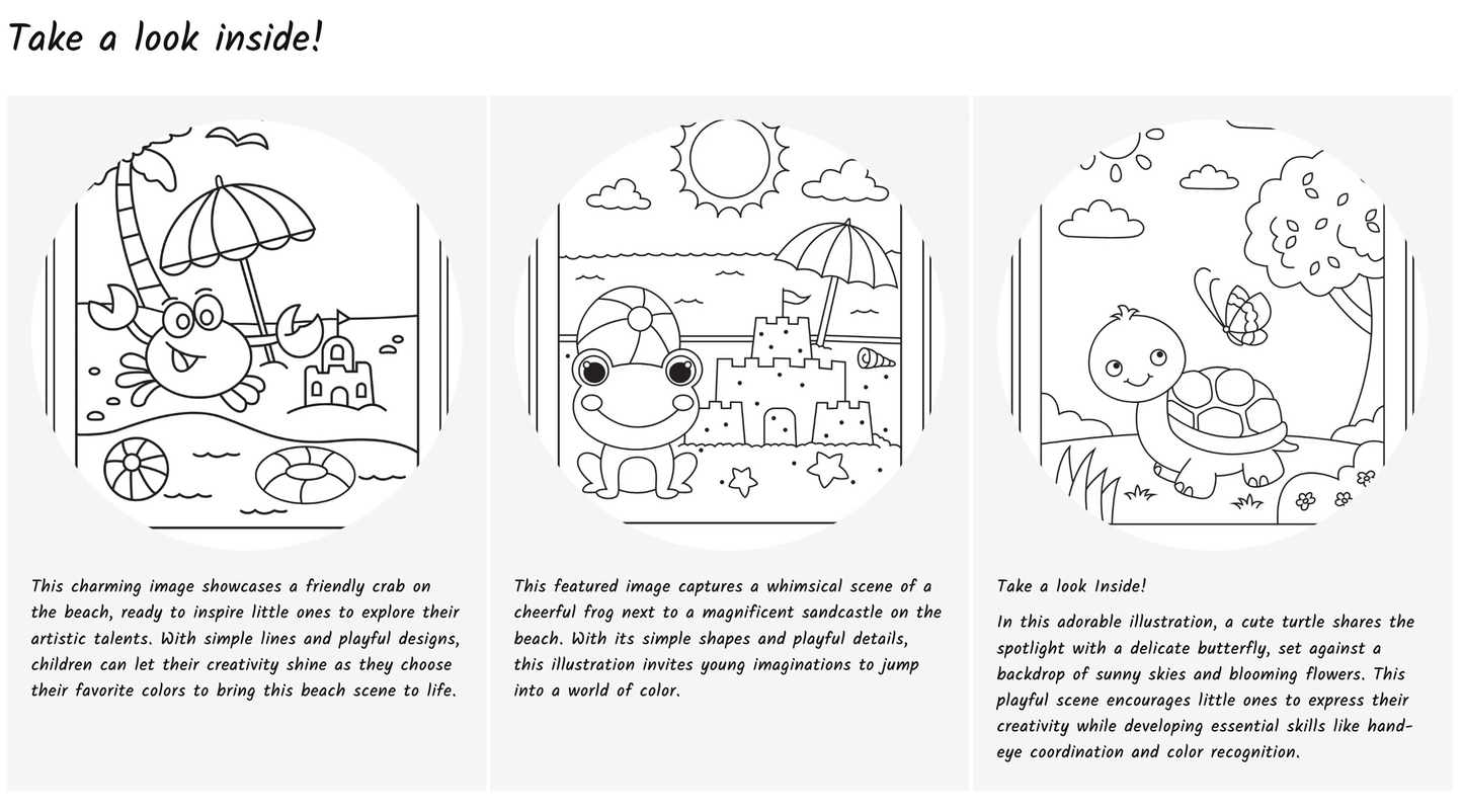 Summer Fun Kids Coloring - Digital Download