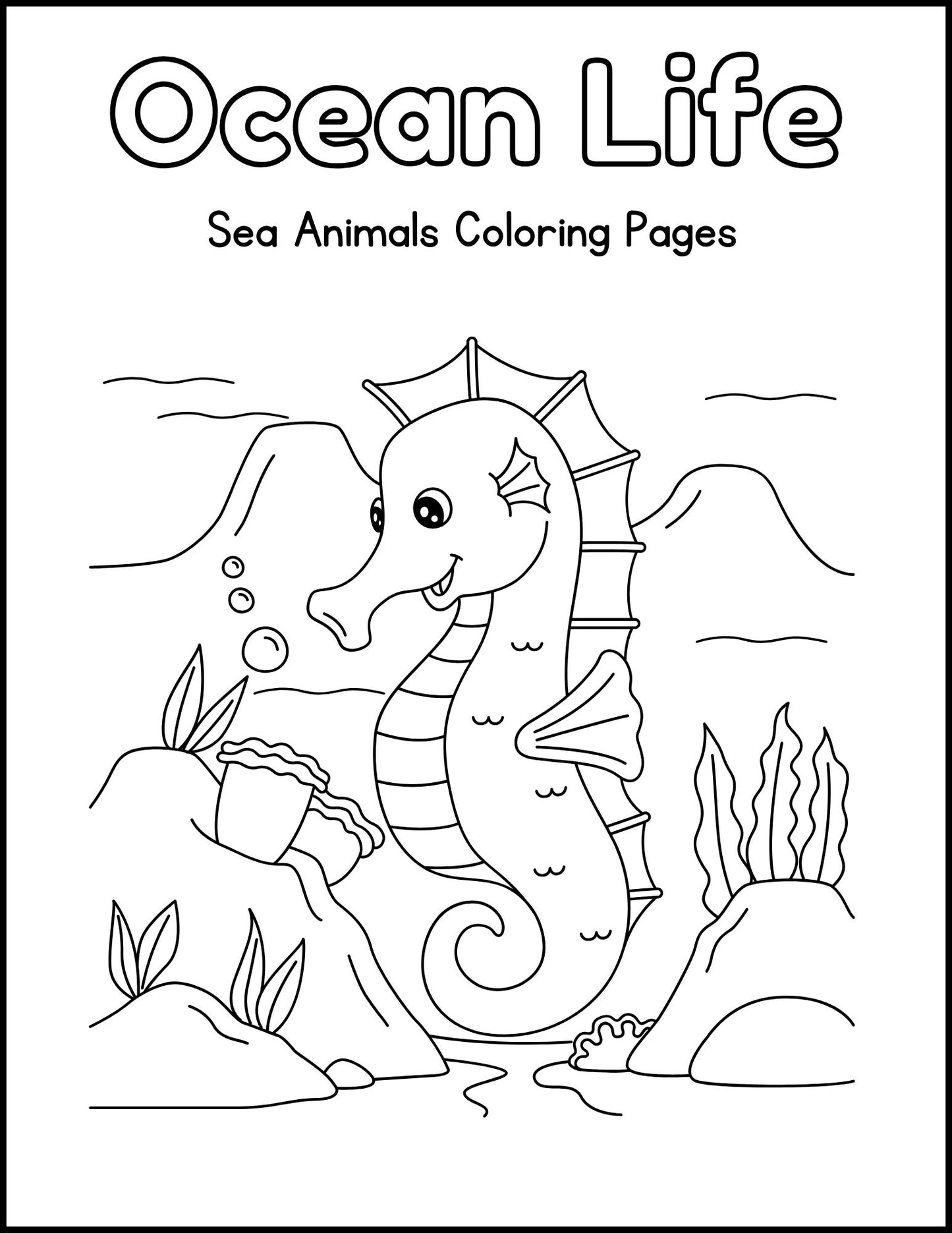 Ocean Life Kids Coloring - Digital Download